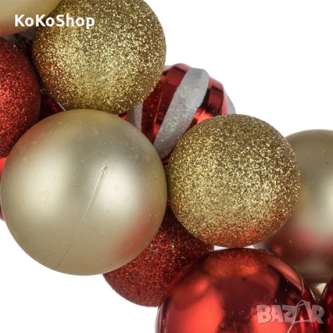 Коледен гирлянд с златисти и червени топки-150 см./Коледна украса/украса за Коледа, снимка 2 - Декорация за дома - 52121585