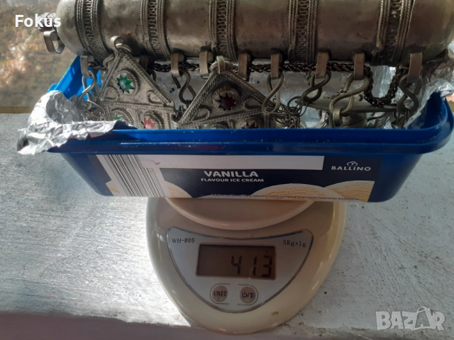 Огромен възрожденски османски накит муска трепка сачан, снимка 7 - Антикварни и старинни предмети - 53409856