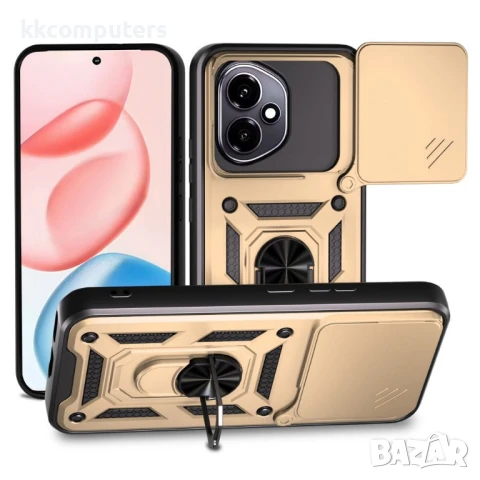 Honor 400 Удароустойчив PC + TPU Калъф с Поставка и Плъзгащ Капак за Камера и Протектор, снимка 3 - Калъфи, кейсове - 50467601