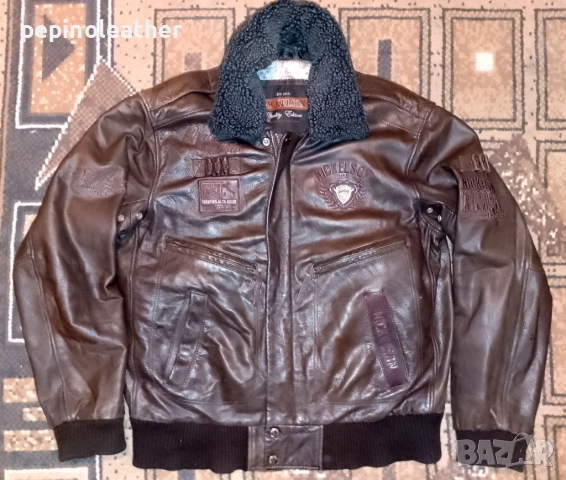 NICKELSON английско пилотско кожено яке тип MА-1, размер L-XL / 54