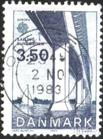 Клеймована марка Европа СЕПТ Мост Лодка 1983 от Дания , снимка 1 - Филателия - 46067681