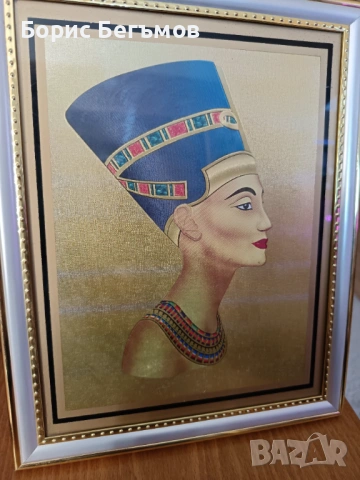Египетски принт на Нефертити/Queen Nefertiti, снимка 2 - Картини - 53271107