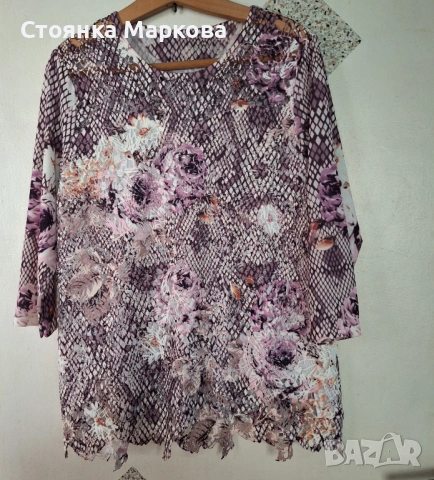 Пролетна блузка с дантела отпред, снимка 2 - Блузи с дълъг ръкав и пуловери - 53896603