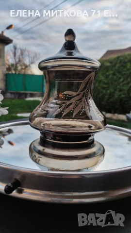 Ретро кристална бонбониера/захарница на завод"Васил Коларов " Сливен, снимка 10 - Аксесоари за кухня - 52619270