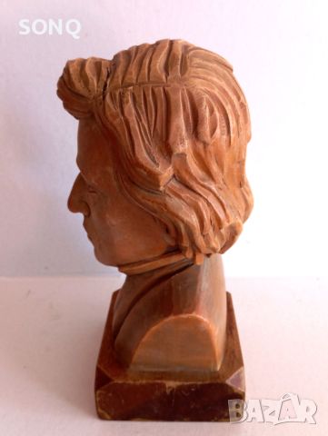 Уникална Дървена Статуетка На Шопен, снимка 5 - Статуетки - 46286524
