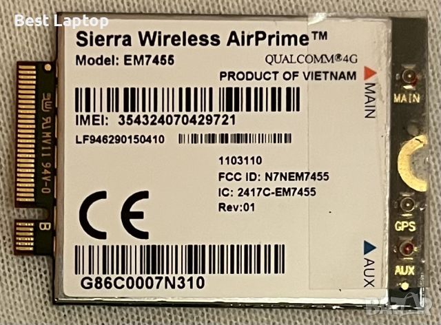 4G модем sierra EM7455 за лаптоп, снимка 1 - Части за лаптопи - 46232057