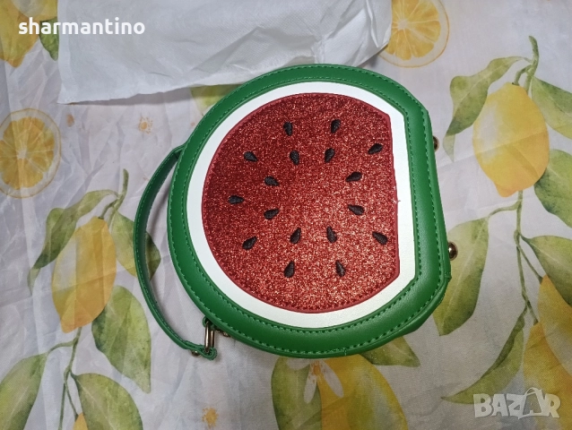 Кожена малка чанта диня - 44 лв, снимка 3 - Чанти - 51620282