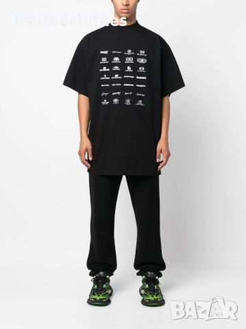 BALENCIAGA Black Archives Logo Print Oversized Мъжка / Дамска Тениска size 3 (XL), снимка 2 - Тениски - 46091021