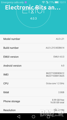 Huawei P8lite - Android 6, 2GB RAM, 16GB ROM, снимка 4 - Samsung - 52392246