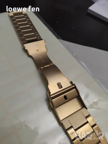 Верижка за часовник масивна плътна неръждаема стомана златиста златна позлатена gold!, снимка 8 - Каишки за часовници - 50741780