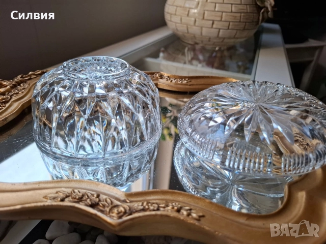 Малка кристална купа с капак , снимка 6 - Декорация за дома - 52921464
