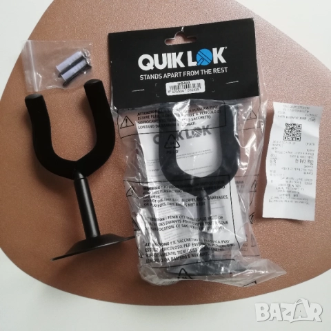 Стойка за китара за стена, закачалка луксозна омекотена QUIK LOK GS403, снимка 3 - Китари - 51921254