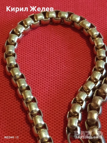 Масивен метален ланец 3D бокс плетка много красив стилен дизайн 51691, снимка 4 - Колиета, медальони, синджири - 53462185