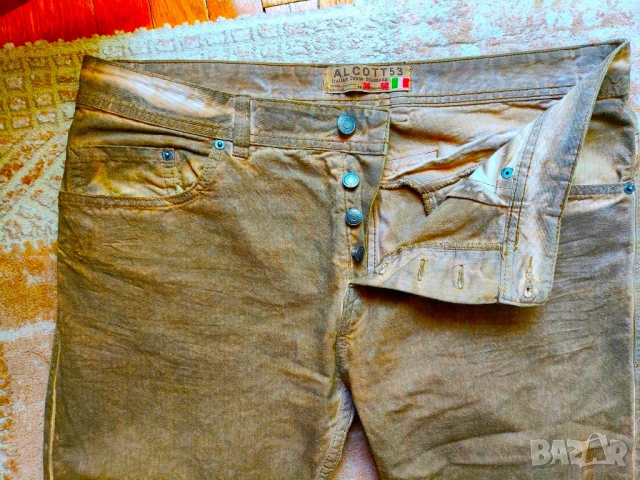 Италиански дънки Alcott 53, слим, № 36 (L), шоколадов цвят , снимка 2 - Дънки - 53128034