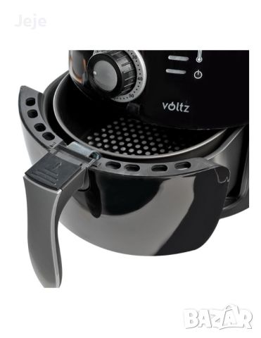 Фритюрник AirFryer, 1600W, 3л., горещ въздух, таймер, до 200°C, черен, снимка 7 - Фритюрници - 46738554