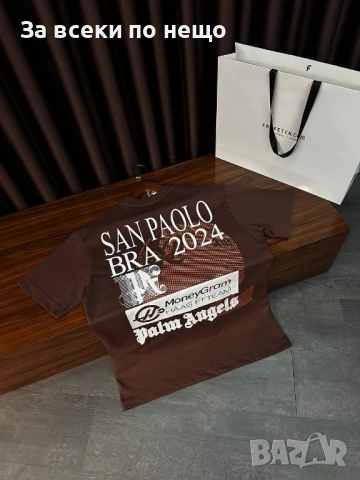 Palm Angels Мъжка Черна Тениска👕Мъжка Блуза С Къс Ръкав В Черен Цвят Код Mens P.136