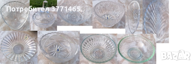 Чайник порцелан, кристална фруктиера, стъклени купички, снимка 2 - Сервизи - 52574217