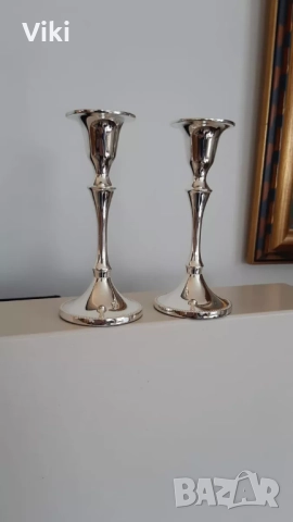 Свещници посребрени 2 бр, снимка 6 - Декорация за дома - 52095043