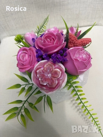 Сапунени цветя, снимка 6 - Подаръци за кръщене - 51537682