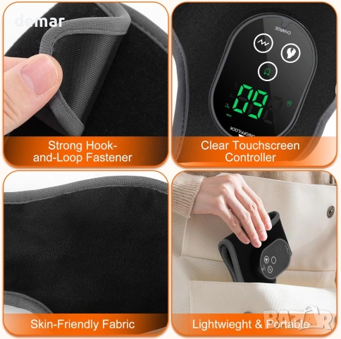 Безжична нагревателна подложка за глезени с вибрационен масаж, 3000mAh, снимка 5 - Масажори - 54065007