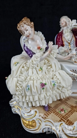 Голяма порцеланова фигура, композиция - Unterweissbach, снимка 4 - Статуетки - 52540584