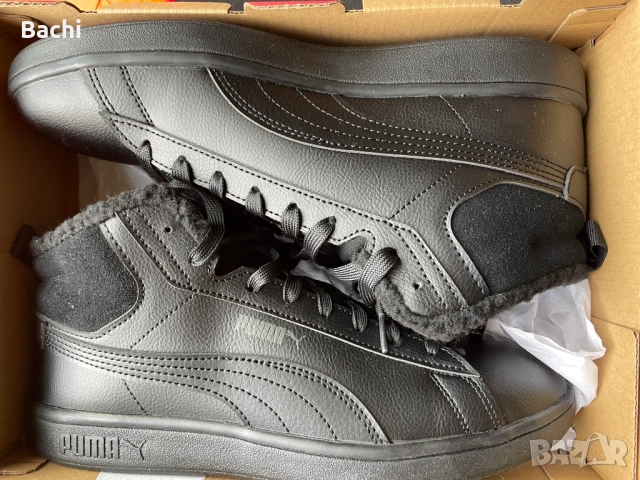 Мъжки кожени кецове Puma Smash 3.0 Mid Winter Размер 42, снимка 2 - Маратонки - 53482638