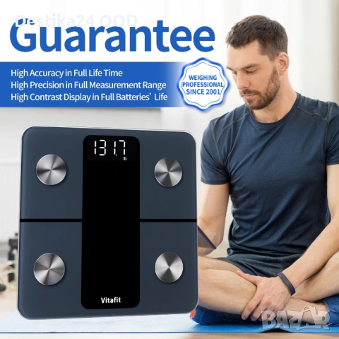 Смарт кантар Vitafit с Bluetooth измерване на мазнини, снимка 3 - Друга електроника - 53853691