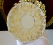 Чаша с чиния,баварски костен порцелан,злато,барок. , снимка 6