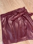 Нова тъмно червена (бордо) кожена пола "Shein"/ "Шейн" с възел, размер "S", снимка 6