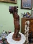 Голяма антикварна колекционерска дървена фигура статуетка , снимка 8