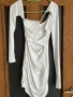 Нова еластична парти коктейлна бяла  къса официална рокля трико , снимка 4