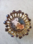 Брошка Бохемия, шлифовани полускъпоценни камъни, снимка 1