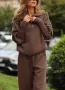 Красив анцуг/ комплект кежуал цвят кафе, снимка 5