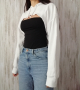 H&M дамски къс суичър с дълги ръкави и качулка р-р L, снимка 4