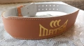 Професионален кожен колан за фитнес MATSA (XL) – Двойно шит – НОВ, снимка 1
