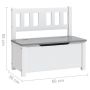 Детска пейка за съхранение, бяло и сиво, 60x30x55 см, МДФ, снимка 2