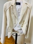 Бяло кадифено сако със златисто, снимка 2