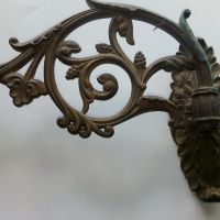 Стара газена лампа с голяма бронзова стойка за стена, снимка 8 - Антикварни и старинни предмети - 45885922