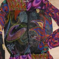 Ефирна цветна блуза Desigual , снимка 1 - Блузи с дълъг ръкав и пуловери - 45918894