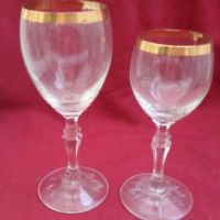 кристални чаши с широк златен кант , снимка 4 - Антикварни и старинни предмети - 19031344