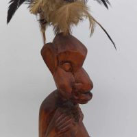 Стара ръчно резбована африканска фигура, снимка 6 - Колекции - 45045607
