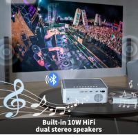 Проектор THREE ANTS Full HD поддържа  4K 1080P Native, 5G WiFi Bluetooth, 4-точков проектор за домаш, снимка 4 - Плейъри, домашно кино, прожектори - 45682912