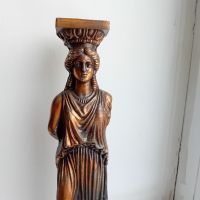 Стара медна статуетка на Кариатида, снимка 5 - Антикварни и старинни предмети - 45399190