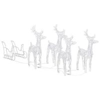vidaXL Коледна украса елени с шейна, 280x28x55 см, акрил（SKU:328524, снимка 1 - Други - 45311991