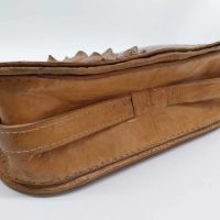 Винтидж дамска чанта с много отделения, от естествена кожа, наподобяваща крокодилска, снимка 6 - Чанти - 45540790