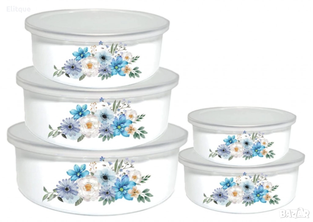 Комплект емайлирани купи за съхранение, снимка 1