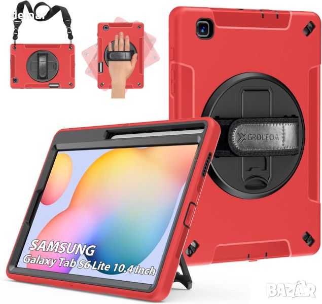 Калъф GROLEOA за Samsung Galaxy Tab S6 Lite 10.4(SM-P610/P615/P613/P619)-червен, снимка 1