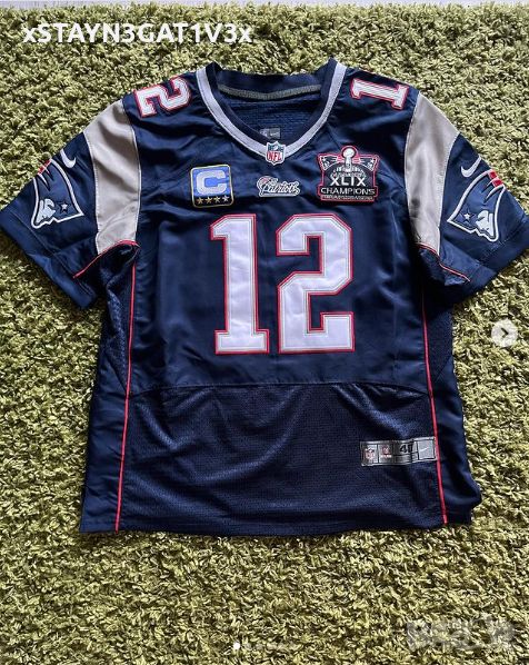 Оригинално Nike OnField jersey на New England Patriots - Tom Brady, с нашивките от Superbowl XLIX 💥, снимка 1