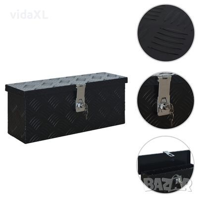 vidaXL Алуминиева кутия, 485x140x200 мм, черна(SKU:144845, снимка 1