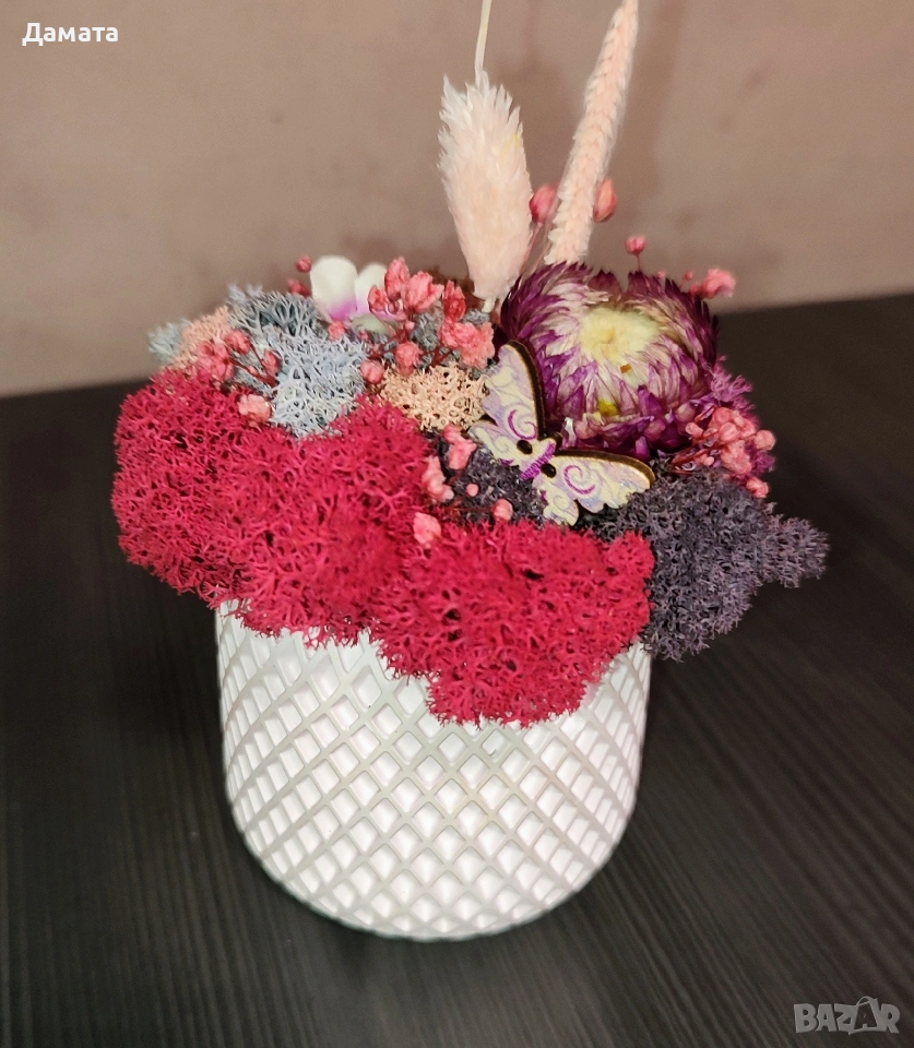 Многоцветни кашпи със скандинавски мъх , снимка 1